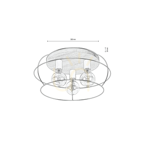 Stropní svítidlo Chester, 3xE27, Max. 60 W, olejovaný dub/černá, Ø 50 cm small 1
