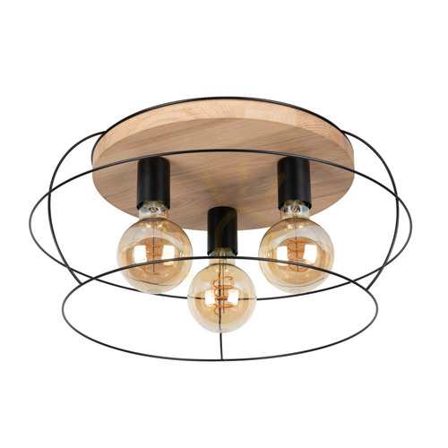 Kontrola Stropní svítidlo Chester, 3xE27, Max. 60 W, olejovaný dub/černá, Ø 50 cm