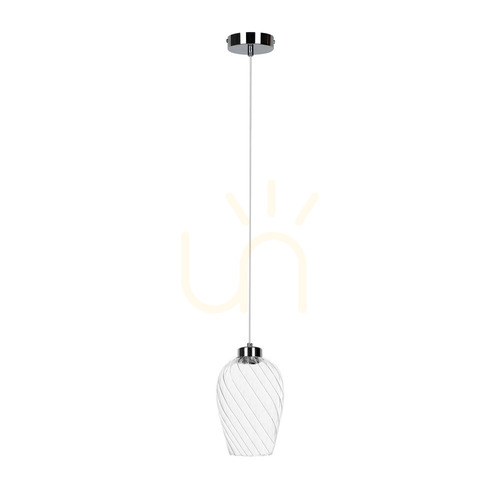 Kontrola Závěsné svítidlo Minevra, 1xE14, Max. 40 W, chrom/čirý/čirý, Ø 13 cm