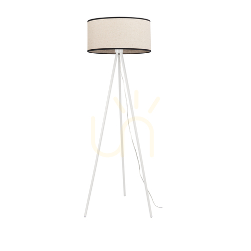 Kontrola Stojanová lampa, 1xE27, 40 W, bílá/béžová–černá, 52 cm