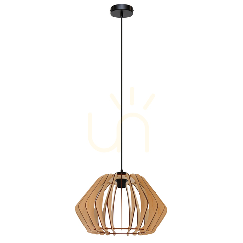 Kontrola Závěsné svítidlo Hiroto Grand, 1xE27, max.. 15 W černá/černá/bříza, Ø 40 cm