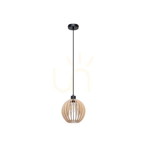 Kontrola Závěsné svítidlo Shiro, 1xE27, max.. 15 W černá/černá/bříza, Ø 23 cm