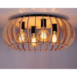 Stropní svítidlo Shiro, 4xE27, Max. 15 W, černá/bříza, Ø 60 cm small 2