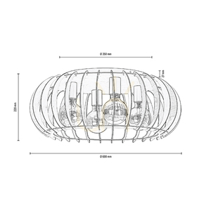 Stropní svítidlo Shiro, 4xE27, Max. 15 W, černá/bříza, Ø 60 cm small 3