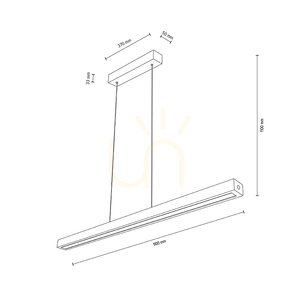 Závěsné svítidlo Valjevo, včetně 1x LED žárovky 28 W, černá/olejovaný dub/dotykový stmívač, 90 cm small 4