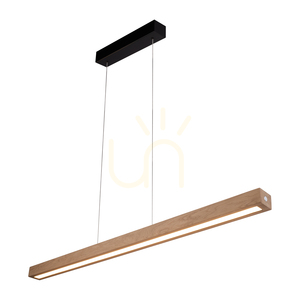 Závěsné svítidlo Valjevo U&amp;D, včetně 1x LED žárovky 36 W, černá/olejovaný dub, dotykový stmívač, 115 cm small 1