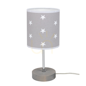 Stolní lampa Fiete, 1xE27, Max. 25 W, borovice mořená do šeda / chrom / šedobílá, Ø 13 cm small 0