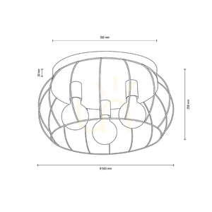 Stropní svítidlo Chester, 3xE27, Max. 60 W, černá/olejovaný dub, Ø 50 cm small 1