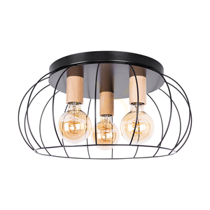 Stropní svítidlo Chester, 3xE27, Max. 60 W, černá/olejovaný dub, Ø 50 cm small 0