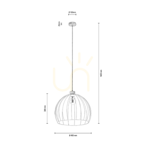 Závěsné svítidlo Caro, 1xE27, Max. 60 W, olejovaný dub/bílá, Ø 49 cm small 1