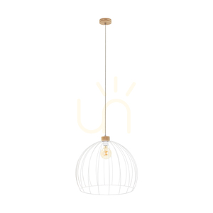 Závěsné svítidlo Caro, 1xE27, Max. 60 W, olejovaný dub/bílá, Ø 49 cm small 0
