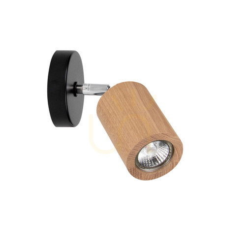 Kontrola Nástěnné svítidlo Matti, včetně 1 objímky GU10, max.. 5 W, černá/olejovaný dub, 17 cm