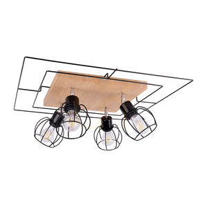 Stropní svítidlo Chester, 4xE27, Max. 60 W, olejovaný dub/černá, 58 cm small 0