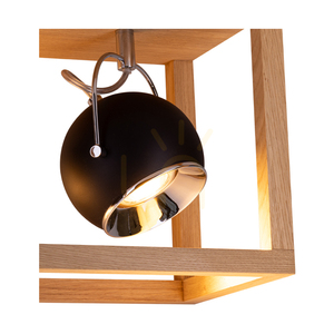 Stropní svítidlo Roy, včetně 1 ks LED žárovky GU10 o výkonu 5 W, olejovaný dub/černá, 20 cm small 1