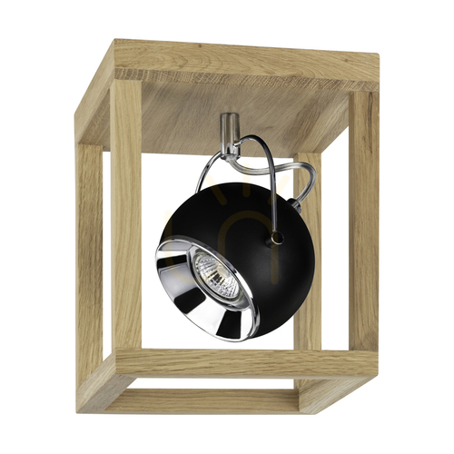 Kontrola Stropní svítidlo Roy, včetně 1 ks LED žárovky GU10 o výkonu 5 W, olejovaný dub/černá, 20 cm