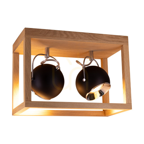 Kontrola Stropní svítidlo Roy, včetně 2 LED žárovek GU10 o výkonu 5 W, olejovaný dub/černá, 36 cm