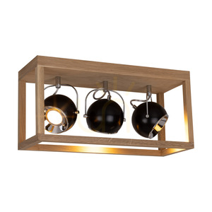 Stropní svítidlo Roy, včetně 3 LED žárovek GU10 o výkonu 5 W, olejovaný dub/černá, 52 cm small 1