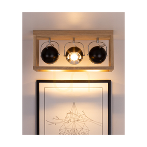 Stropní svítidlo Roy, včetně 3 LED žárovek GU10 o výkonu 5 W, olejovaný dub/černá, 52 cm small 2