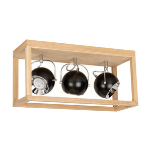 Stropní svítidlo Roy, včetně 3 LED žárovek GU10 o výkonu 5 W, olejovaný dub/černá, 52 cm small 0