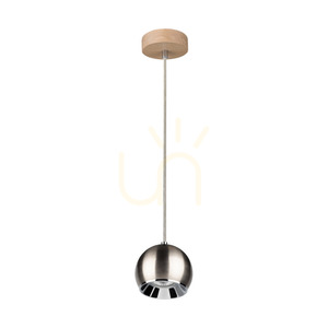 Závěsné svítidlo Ball Wood, včetně 1 ks LED žárovky GU10 o výkonu 5 W, olejovaný dub/satén, Ø 12 cm small 0