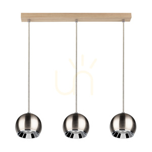 Závěsné svítidlo Ball Wood, včetně 3 LED žárovek GU10 o výkonu 5 W, olejovaný dub/satén, 52 cm small 0