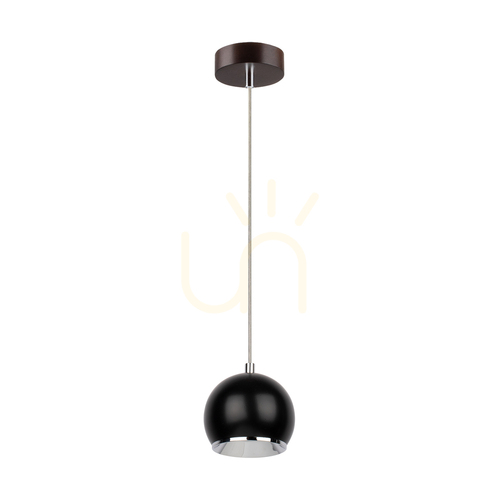 Kontrola Závěsné svítidlo Ball Wood, včetně 1 ks LED žárovky GU10 o výkonu 5 W, ořech/černá, Ø 12 cm