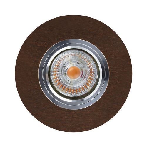 Kontrola Kulaté stropní svítidlo Vitar Wood, včetně 1 ks LED žárovky GU10 6 W, ořech, Ø 10 cm