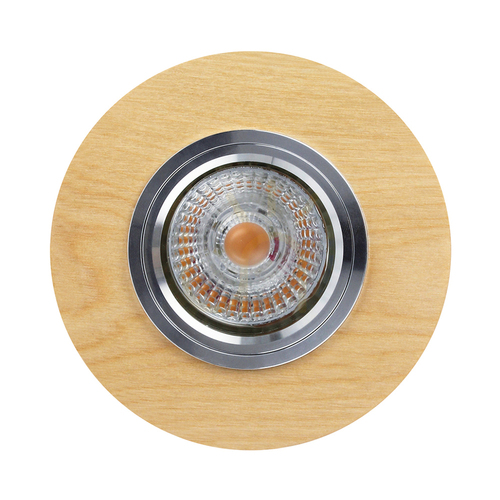 Kontrola Kulaté stropní svítidlo Vitar Wood, včetně 1 ks LED žárovky GU10 6 W, bříza, Ø 10 cm