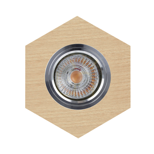 Kontrola Stropní svítidlo Vitar Wood, včetně 1 ks LED žárovky GU10 o výkonu 6 W, bříza/chrom, 11 cm