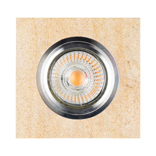 Kontrola Stropní svítidlo Vitar Sandstone Square, včetně 1 ks LED žárovky GU10 o výkonu 6 W, barva: pískovec/chrom, 9,5 cm
