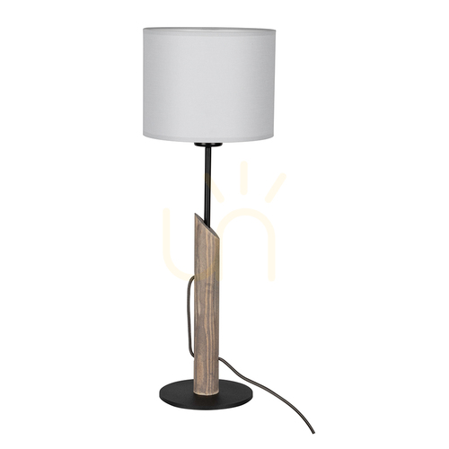 Kontrola Stolní lampa Compago, 1xE27, Max. 40 W, šedá borovice/černá/antracitová, opletená, šedá, Ø 20 cm