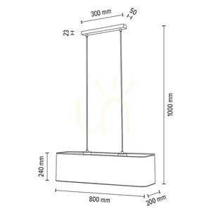 Závěsné svítidlo Cassida 2xE27 40 W, černé/průhledné PVC/šedé, 80 cm small 1