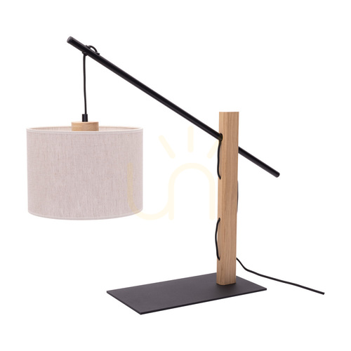 Kontrola Stolní lampa Semis, 1xE27, Max. 60 W, černá/olejovaný dub/béžová, 75 cm