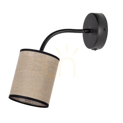 Kontrola Nástěnné svítidlo Cookie Fibre, 1xE27 (max.). 25 W, černá/béžovo-černá, s ohebným ramenem o délce 30 cm