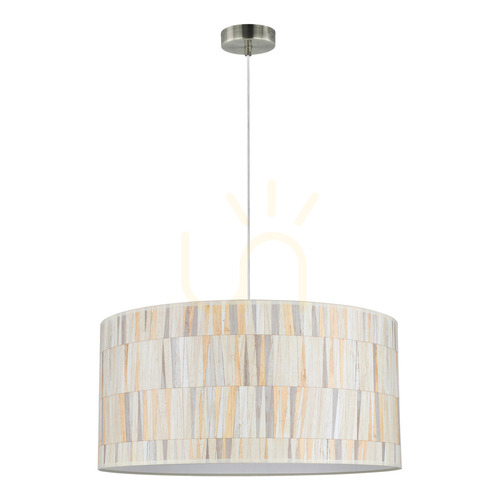 Kontrola Závěsné svítidlo Kairo 1xE27 Max. 25 W, saténová/čirá/béžová, Ø 50 cm