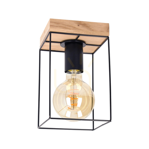 Kontrola Stropní svítidlo Moroni, 1xE27, Max. 60 W, olejovaný dub/černá, 13,5 cm