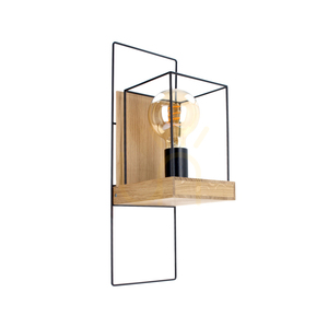 Nástěnné svítidlo Moroni 1xE27 Max. 25 W, olejovaný dub/černá, 16 cm small 0