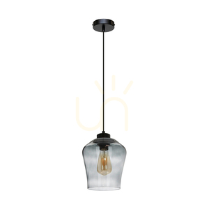 Závěsné svítidlo Juba, 1xE27, Max. 60 W, černá/černá/kouřové sklo, Ø 19 cm small 0