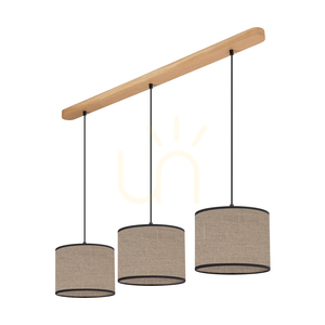 Závěsné svítidlo Rijeka 3xE27 Max. 40 W, olejovaný dub / béžové plátno, 100 cm small 0