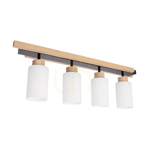 Kontrola Stropní svítidlo Mostar 4xE27 Max. 60 W, olejovaný dub/černá/bílá, 75 cm