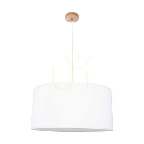 Kontrola Závěsné svítidlo Lorios 1xE27 Max. 60 W, olejovaný dub / čirý / bílá celulóza, Ø 50 cm