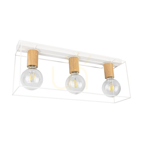 Kontrola Stropní svítidlo Gretter, 2xE27, Max. 60 W, bílá/olejovaný dub, 54 cm