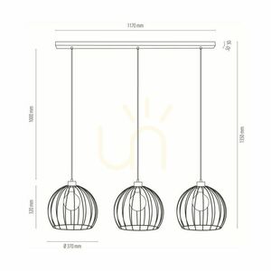 Závěsné svítidlo Dakar 3xE27 Max. 60 W, černá/olejovaný dub/černá, 132 cm small 2