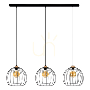 Závěsné svítidlo Dakar 3xE27 Max. 60 W, černá/olejovaný dub/černá, 132 cm small 0