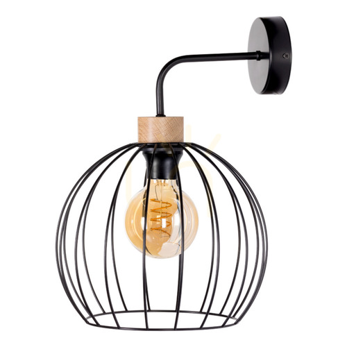 Kontrola Nástěnné svítidlo Dakar 1xE27 Max. 25 W, černá/olejovaný dub/černá, 28 cm