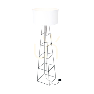 Stojací lampa Tiphany 1xE27 60 W černá/černá/bílá Ø 50 cm small 1