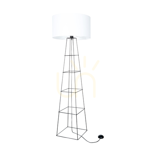 Kontrola Stojací lampa Tiphany 1xE27 60 W černá/černá/bílá Ø 50 cm