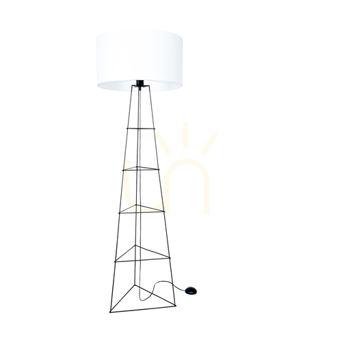 Kontrola Stojací lampa Marlene 1xE27 60 W černá/černá/bílá Ø 50 cm