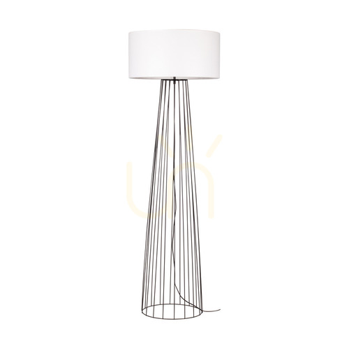 Kontrola Stojací lampa Swan 1xE27 Max. 60 W, černá/černá PVC/bílá, Ø 50 cm