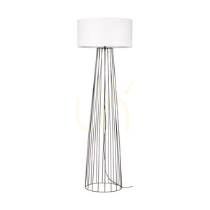 Stojací lampa Swan 1xE27 Max. 60 W, černá/černá PVC/bílá, Ø 50 cm small 0